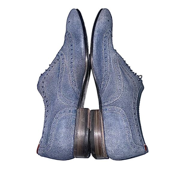 Paul Smith Blue Suede Wingtip Oxford Shoes US 9 M - Picture 13 of 13